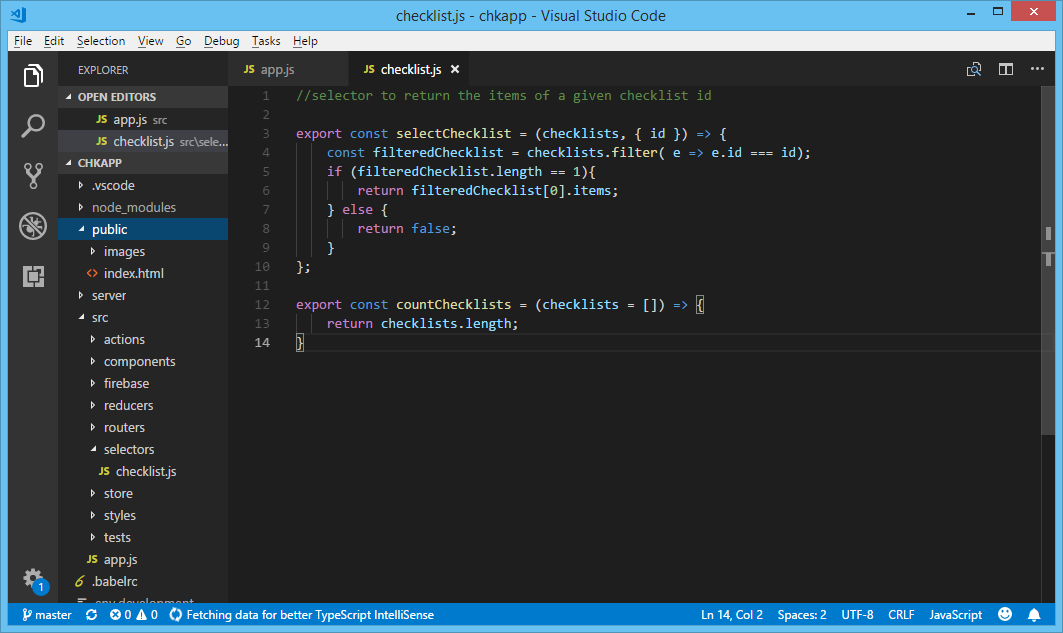 \label{fig:figs}A node.js project in Visual Studio Code editor