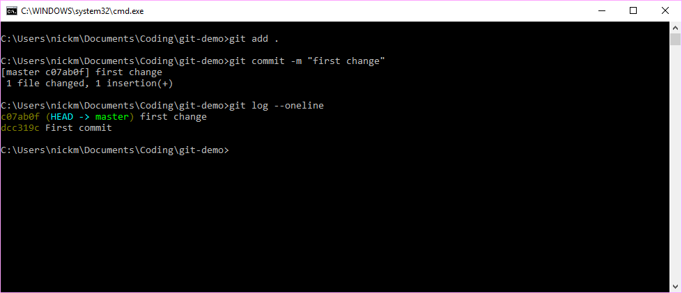 \label{fig:figs}After reviewing the changes, they can then be added to the staging aread and then commited